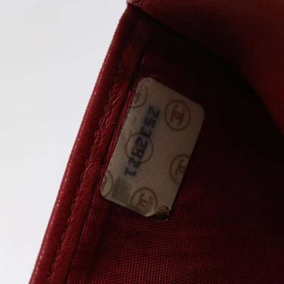 CHANEL Wallet Lamb Skin Red CC Auth - Picture 11 of 16